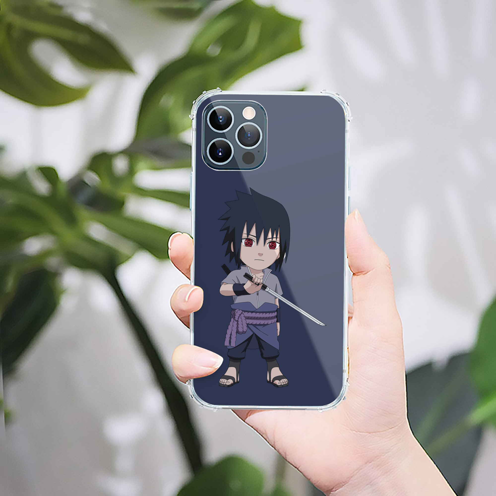 （画像用） NARUTO -ナルト- うちは サスケ Uchiha Sasuke 【iPhone 12シリーズ対応】透明スマホケース（クリアソフトケース）